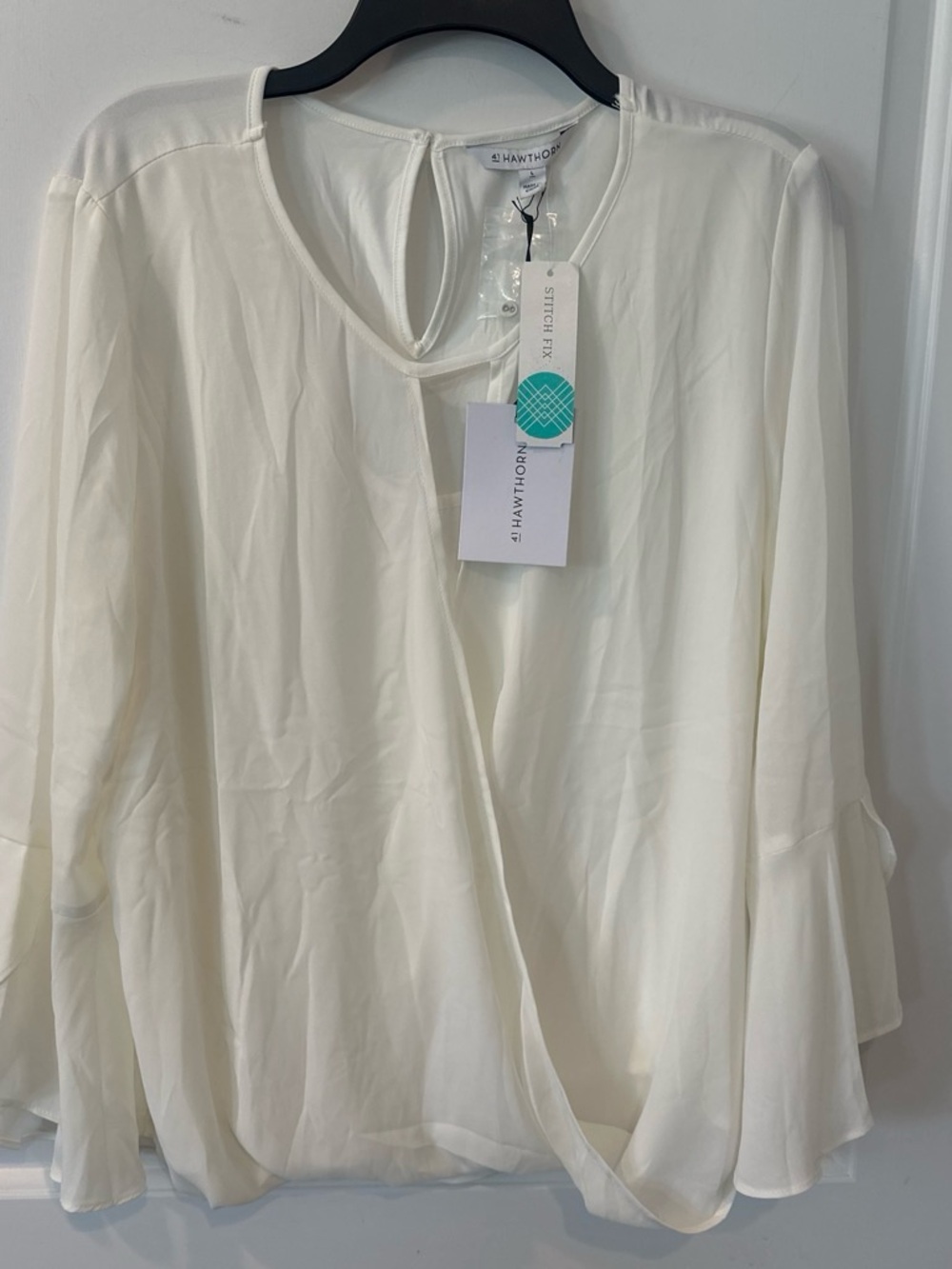 41 Hawthorn Cream Draped Wrap Blouse